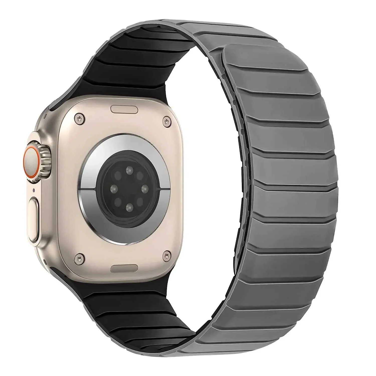 Apple Watch bandje Vetra - siliconen - grijs zwart