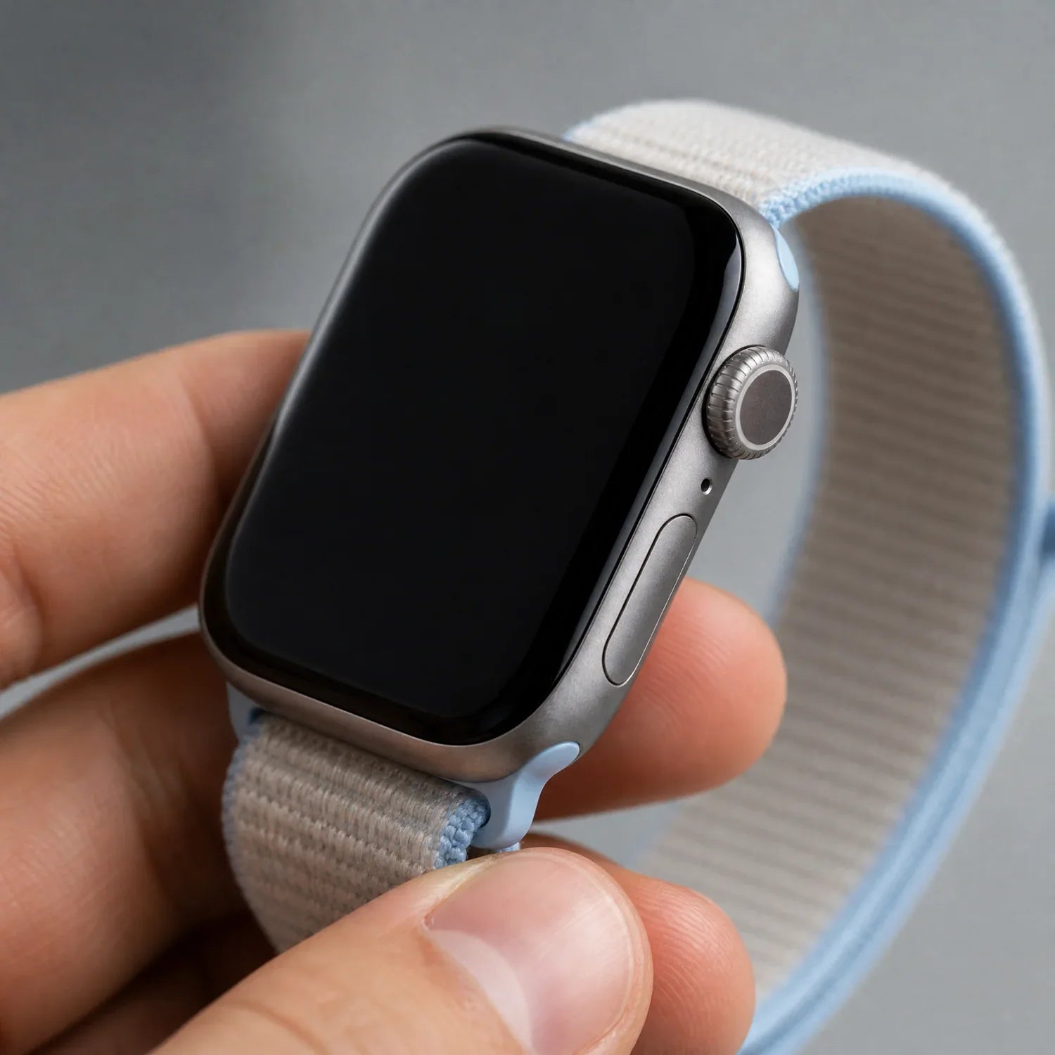 Apple Watch bandje Osvo - geweven - nylon - Dauwblauw