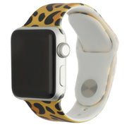 Apple Watch print bandje - siliconen - luipaard print geel
