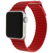 Apple Watch bandje - leer - ribbel - rood
