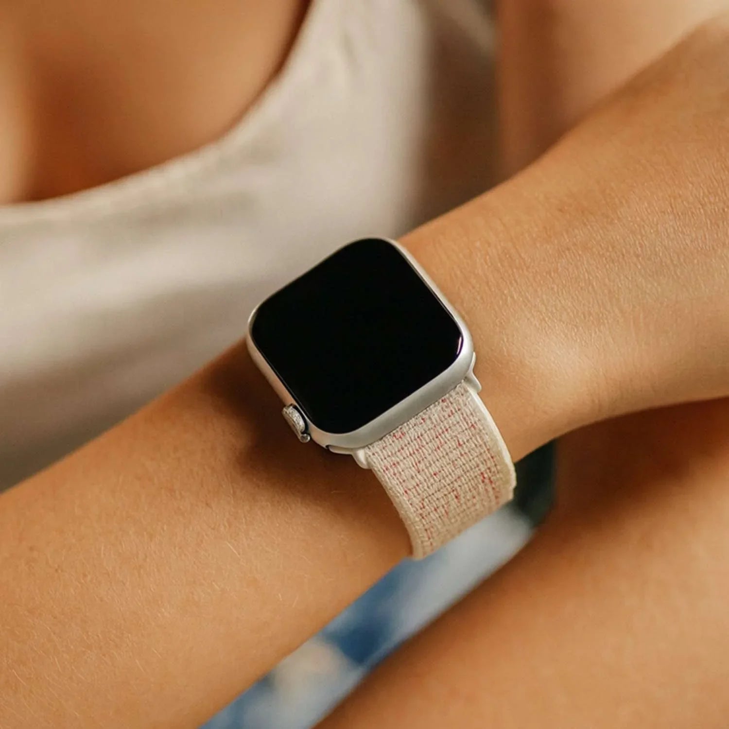 Apple Watch bandje Nexora - geweven - nylon - sterrenlicht kleurrijk