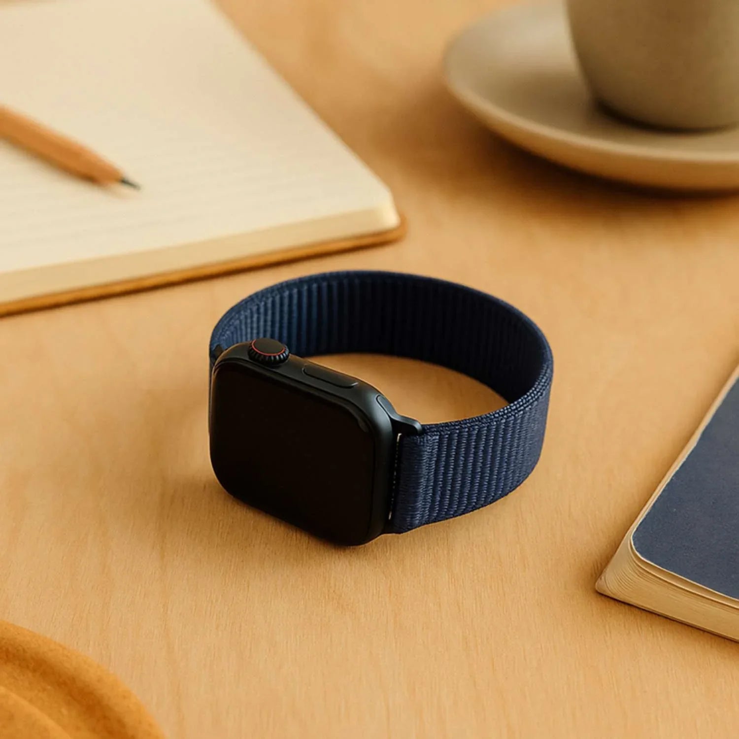Apple Watch bandje Nexora - geweven - nylon - oceaanblauw