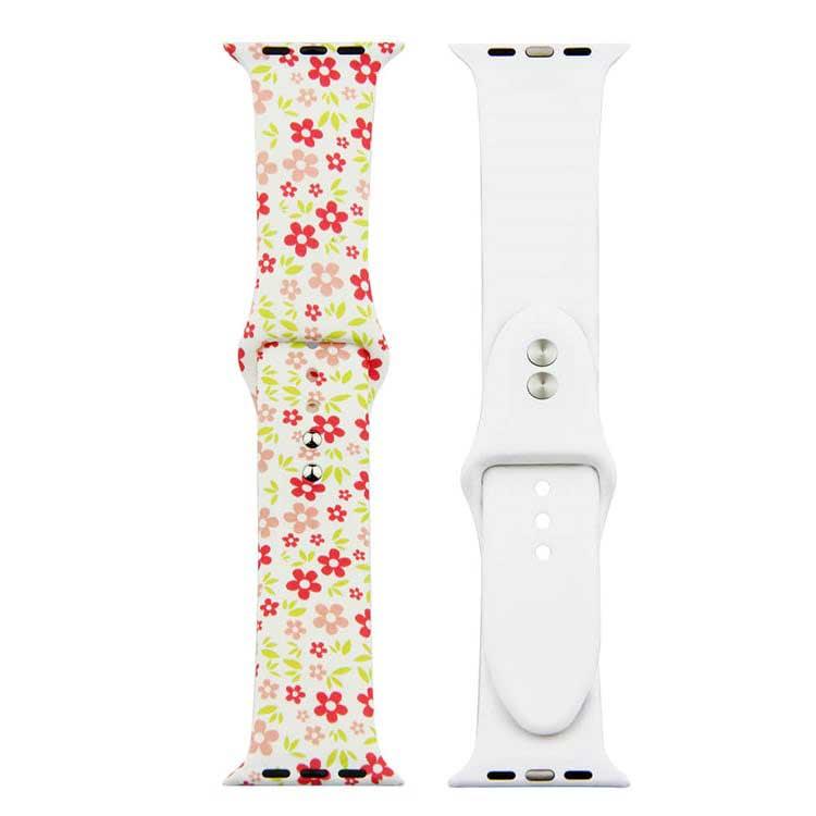 Apple Watch Printarmband – Silikon – Blumen rot