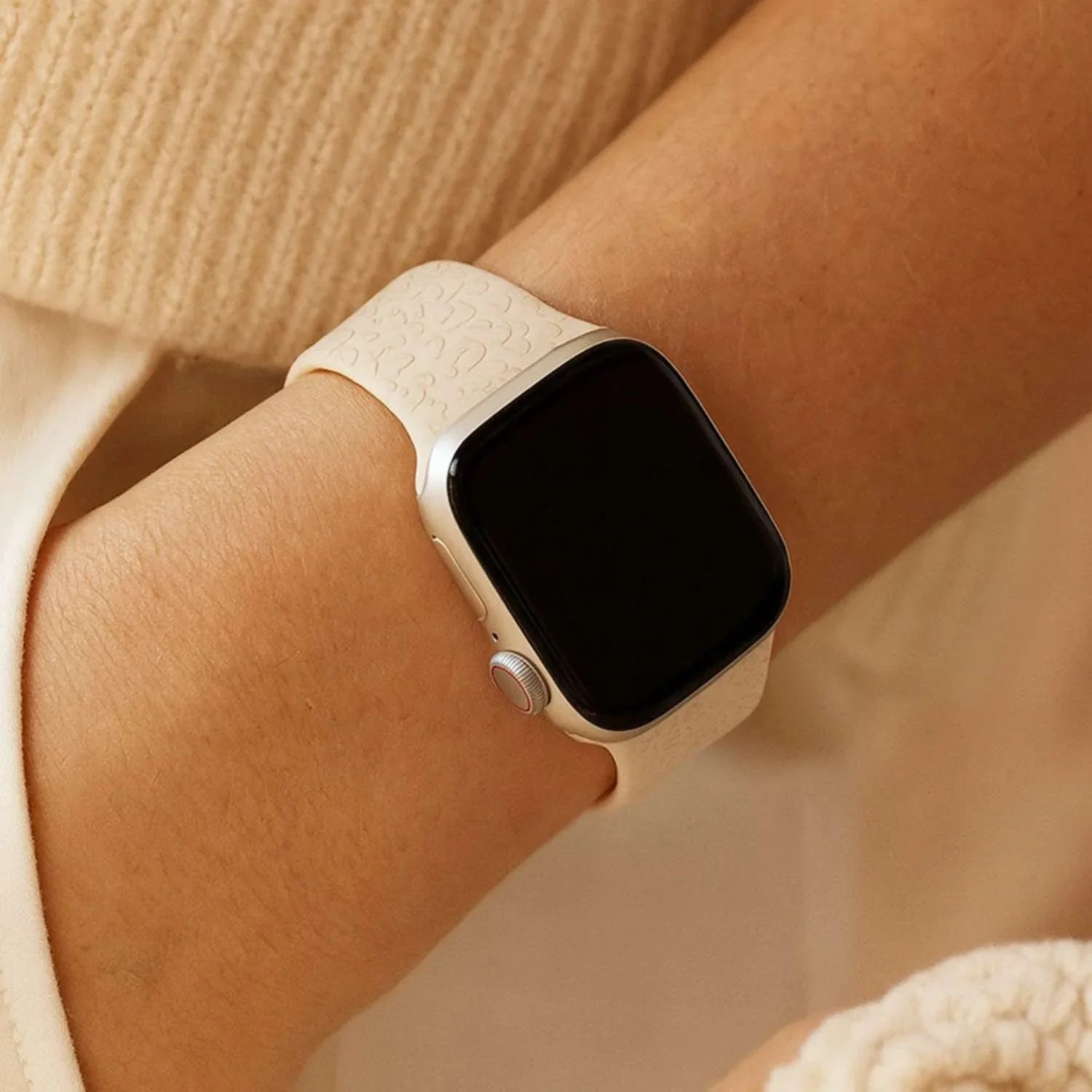 Apple Watch print bandje - siliconen - luipaard sterrenlicht