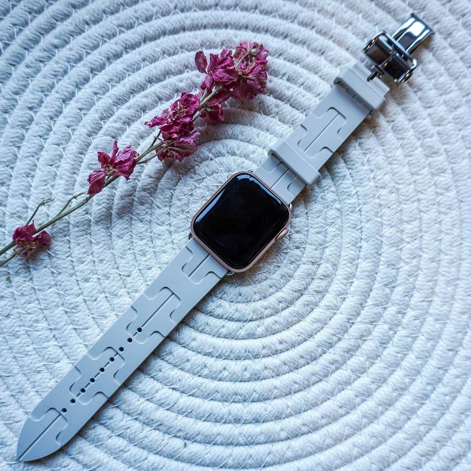 Apple Watch Armband Kilim - Silikon - Grau