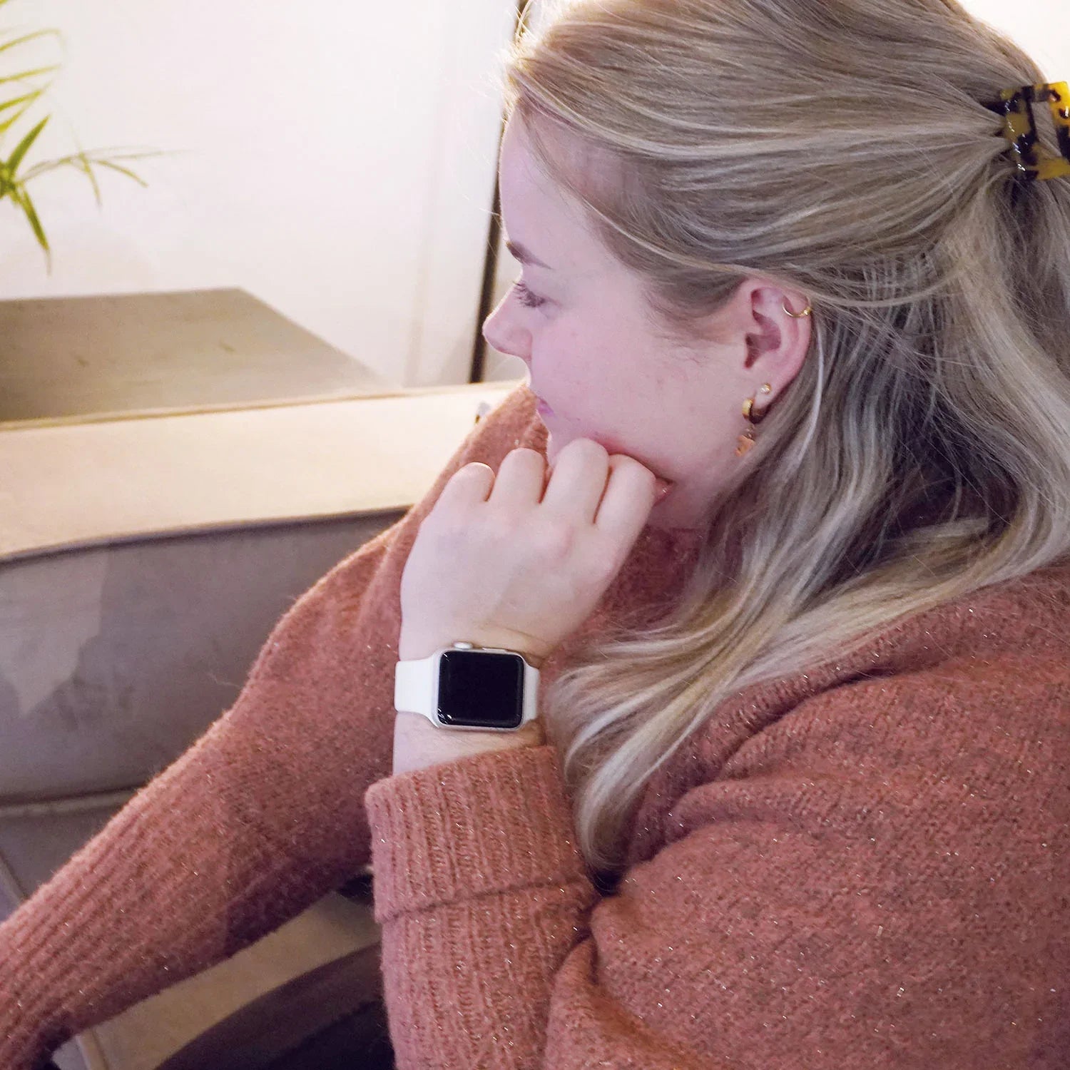 Apple Watch bandje Savro - siliconen - zacht wit