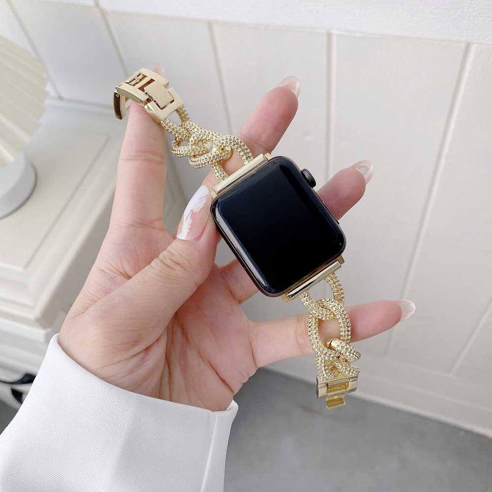 Apple Watch bandje Chain - staal - zwart