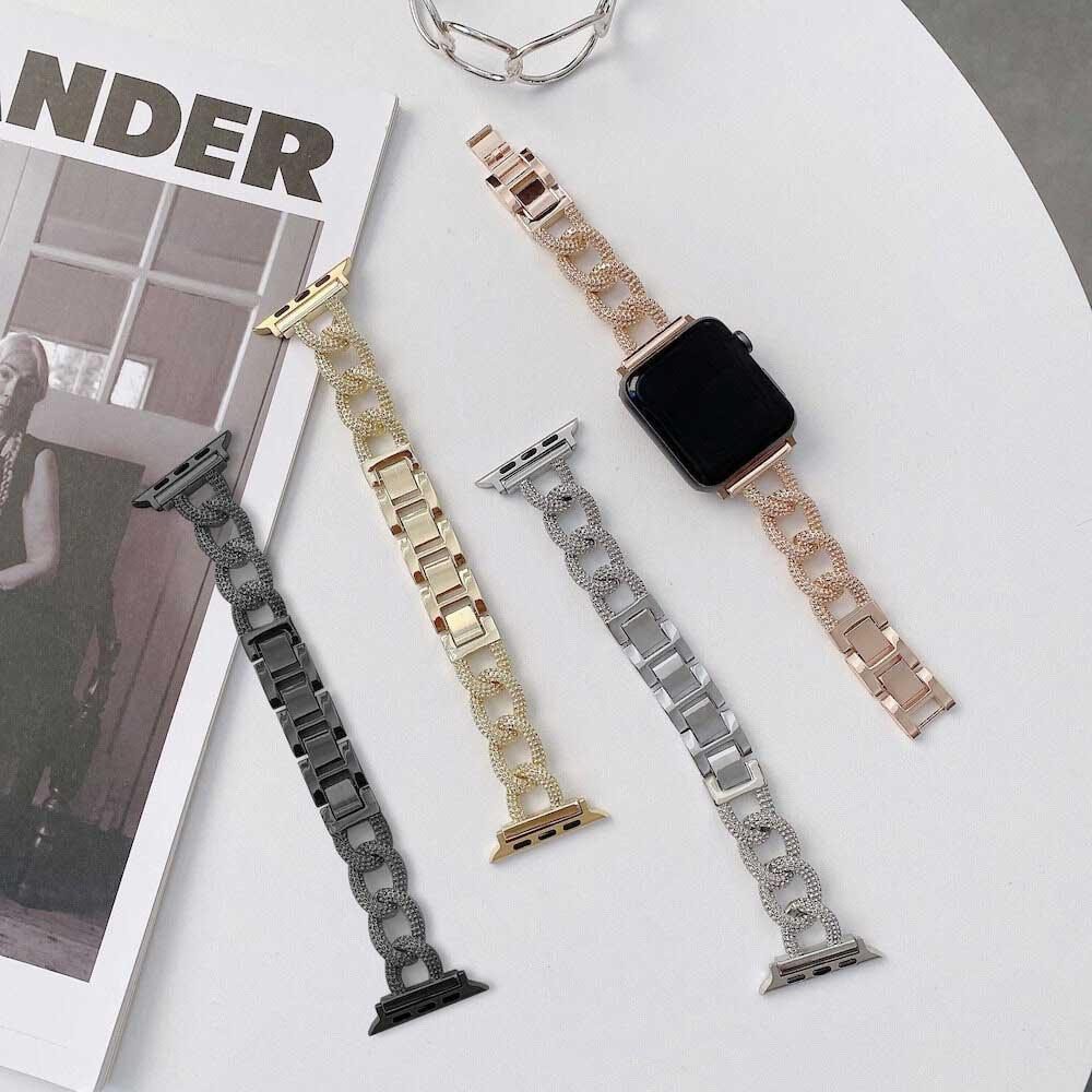 Apple Watch bandje Chain - staal - zwart