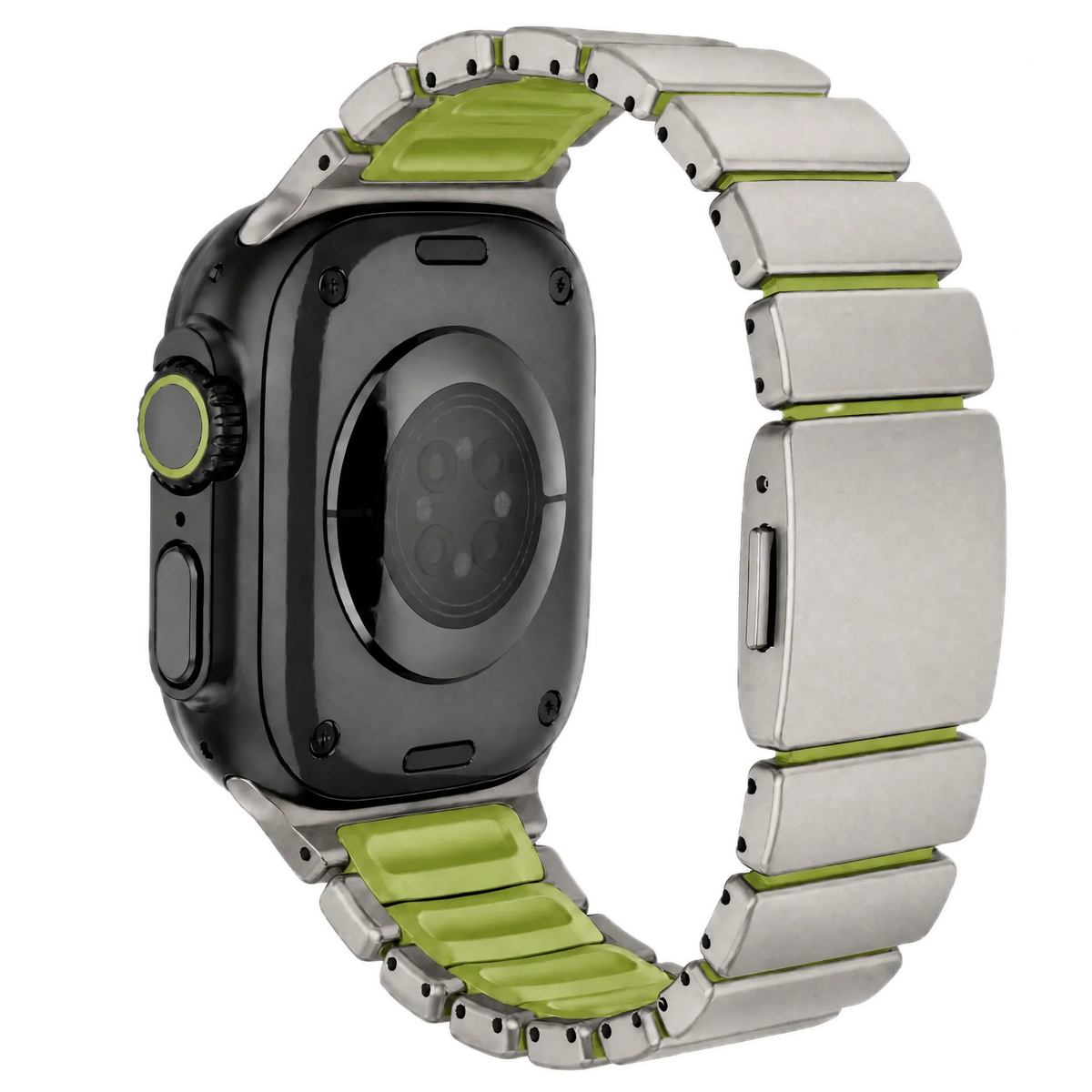 Apple Watch bandje Ember - staal - titanium groen