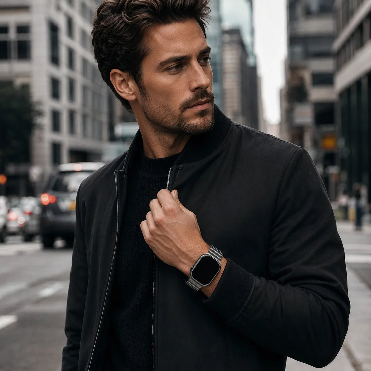 Apple Watch bandje Ember - staal - titanium zwart