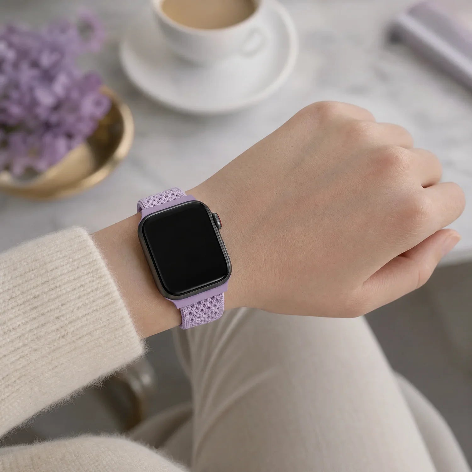 Apple Watch bandje Knit - nylon - lila