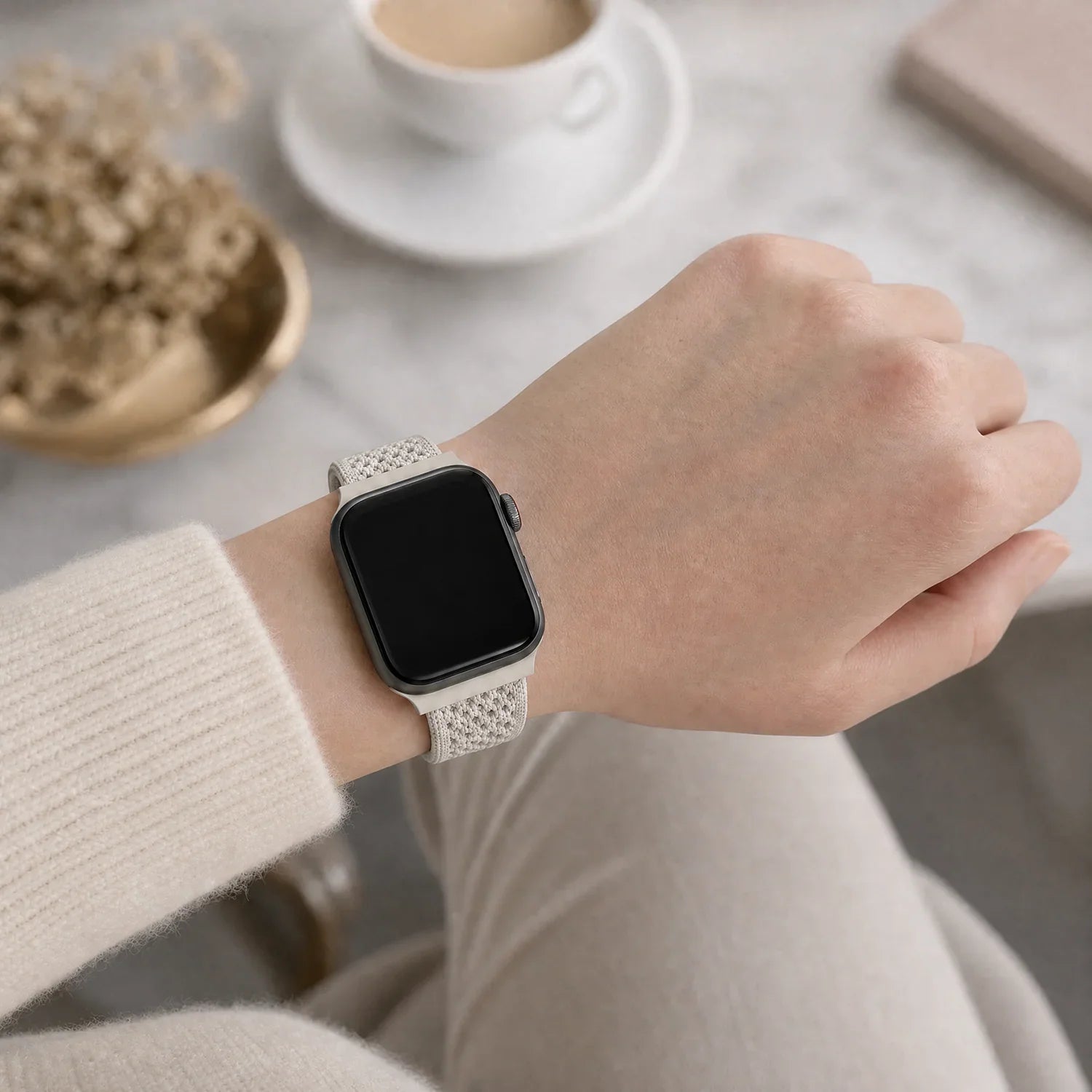 Apple Watch bandje Knit - nylon - sterrenlicht