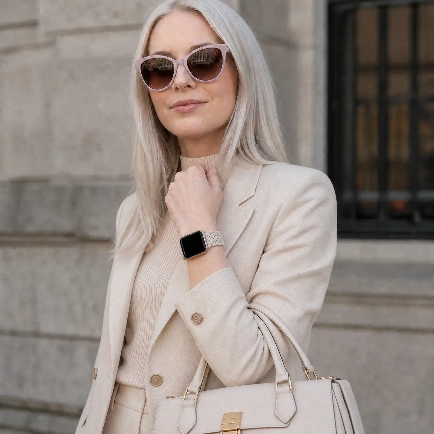 Apple Watch bandje Knit - nylon - sterrenlicht