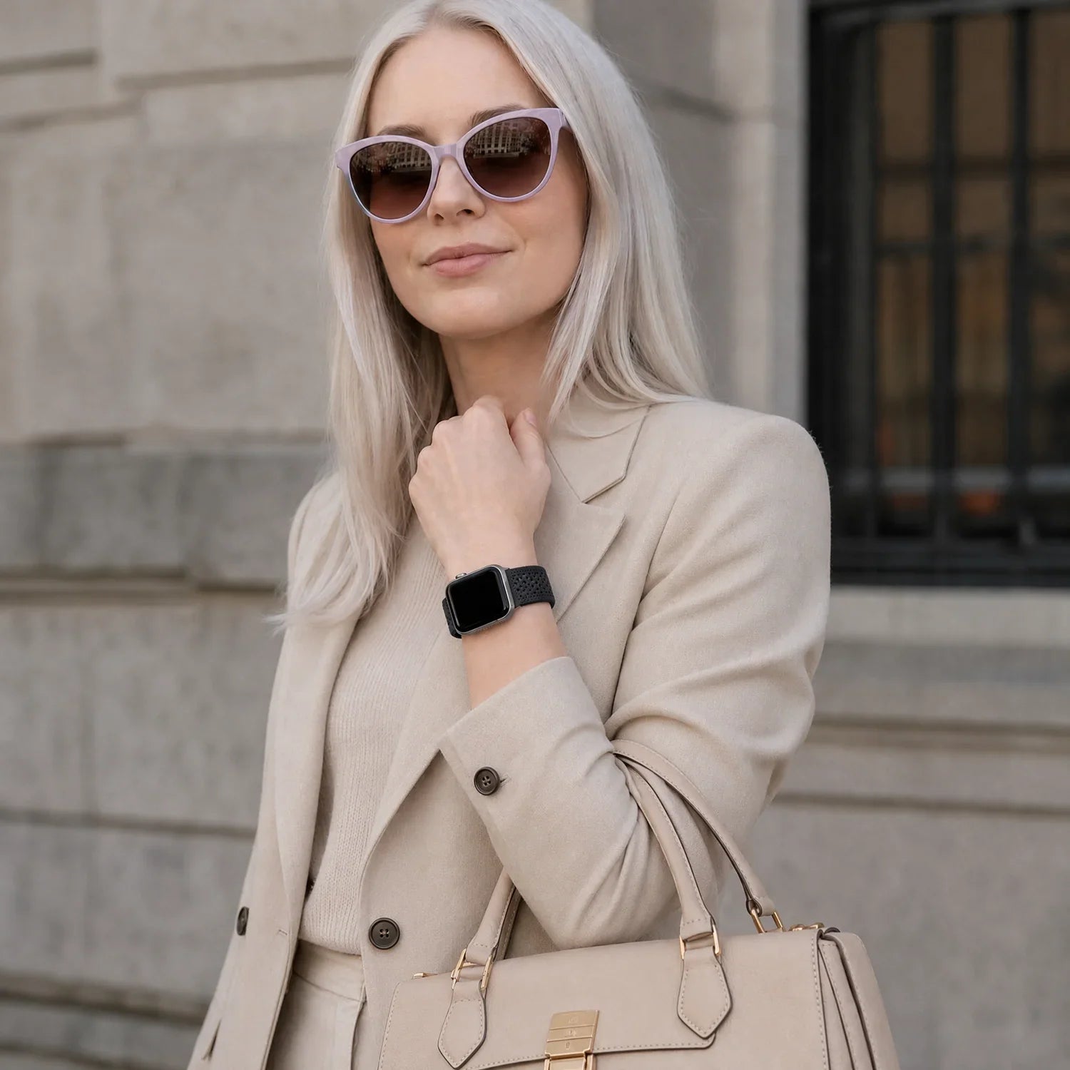 Apple Watch bandje Knit - nylon - zwart