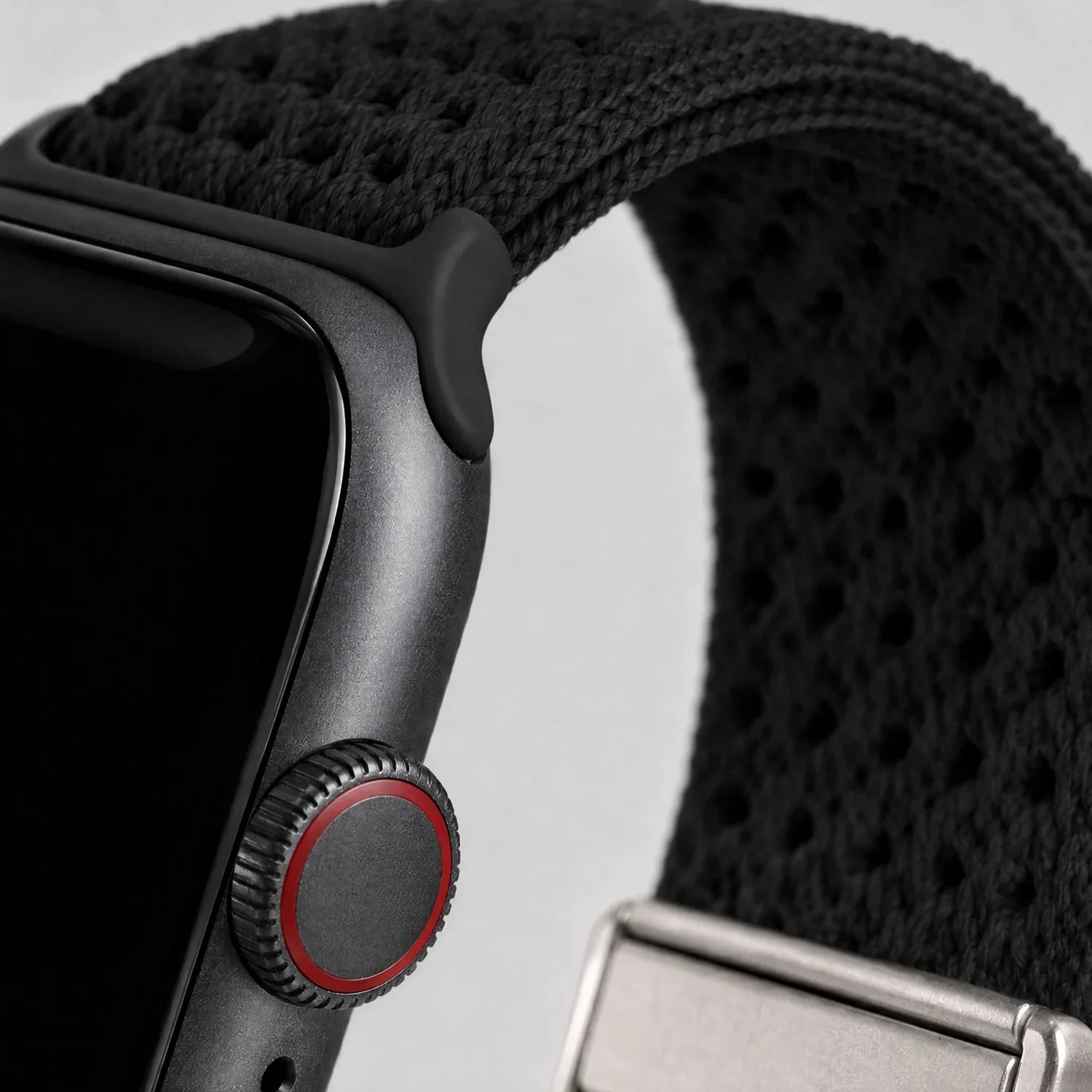 Apple Watch bandje Knit - nylon - zwart