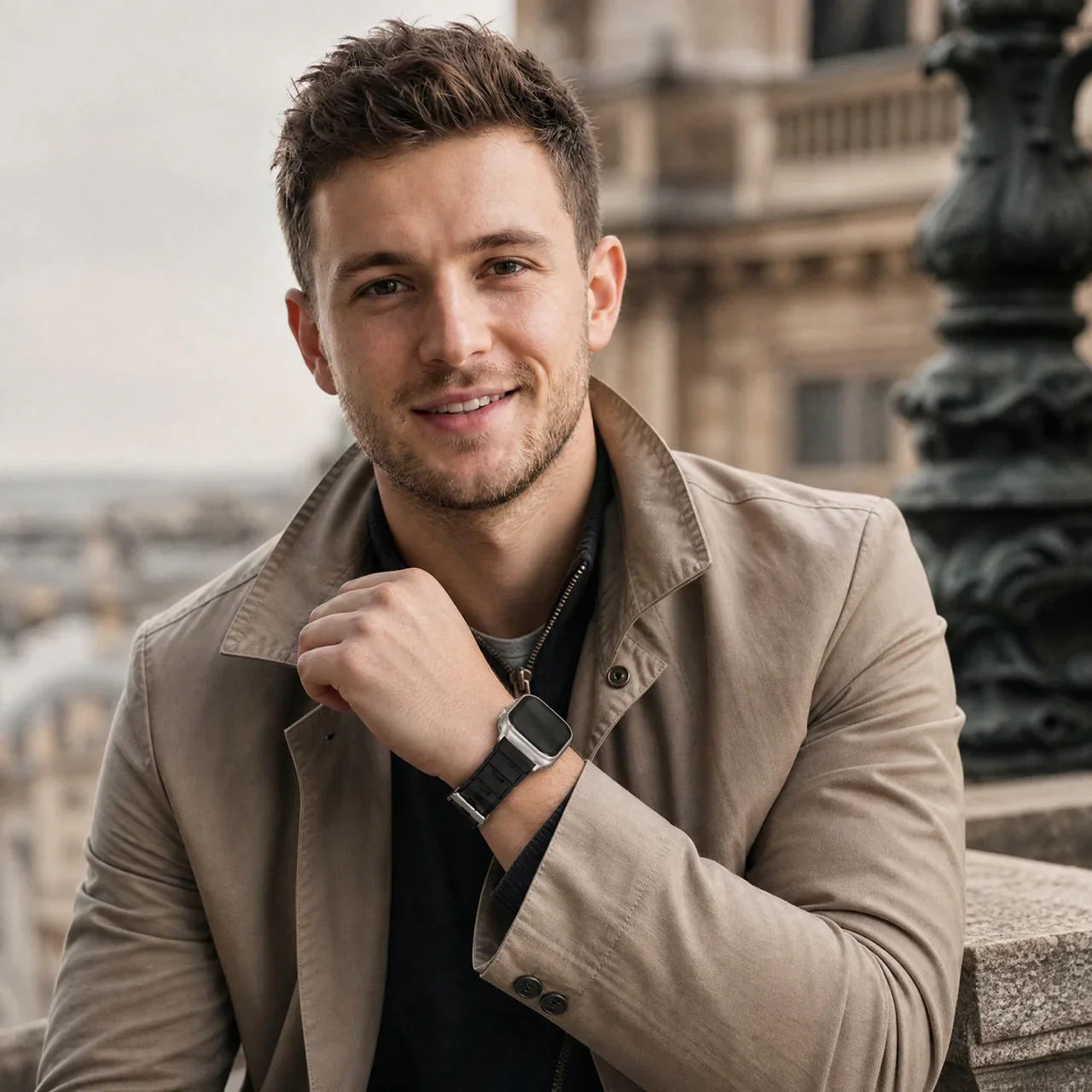 Apple Watch Ranger bandje - siliconen - zwart