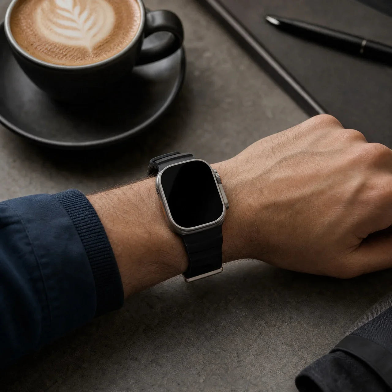 Apple Watch Ranger bandje - siliconen - zwart