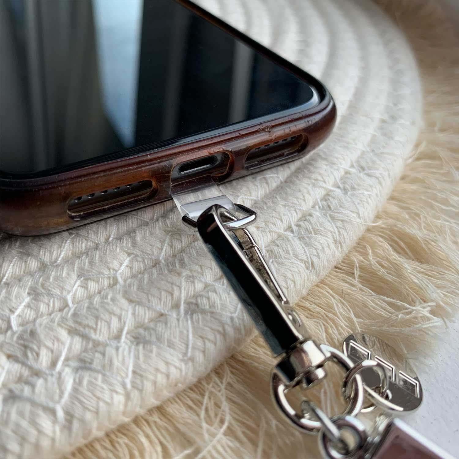 Telefoonkoord Diamond - paars - zilver