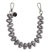 Telefoonkoord Heart - chrome zwart - zilver